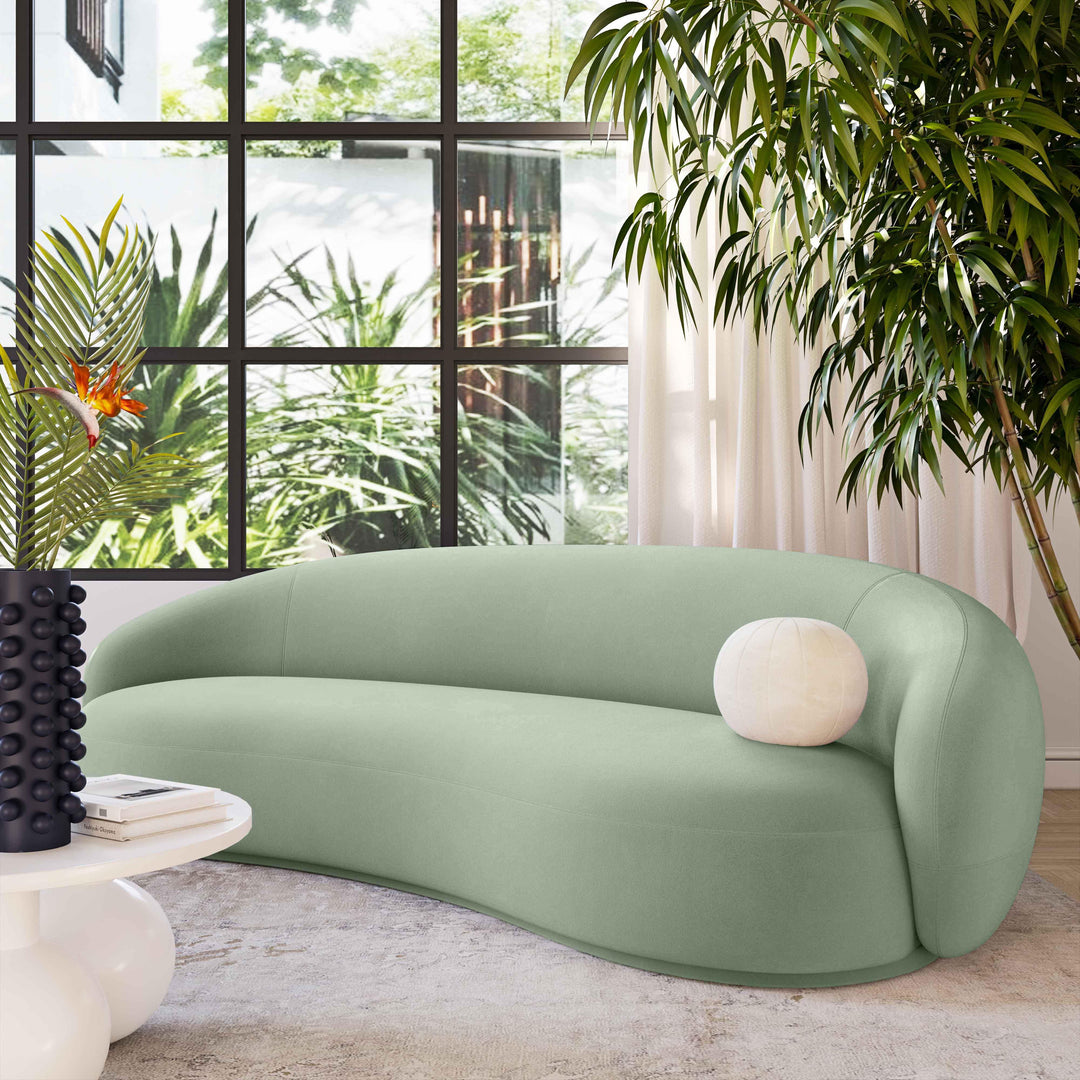 TOV Furniture Kendall Moss Green Velvet Sofa SOFAS + SECTIONALS