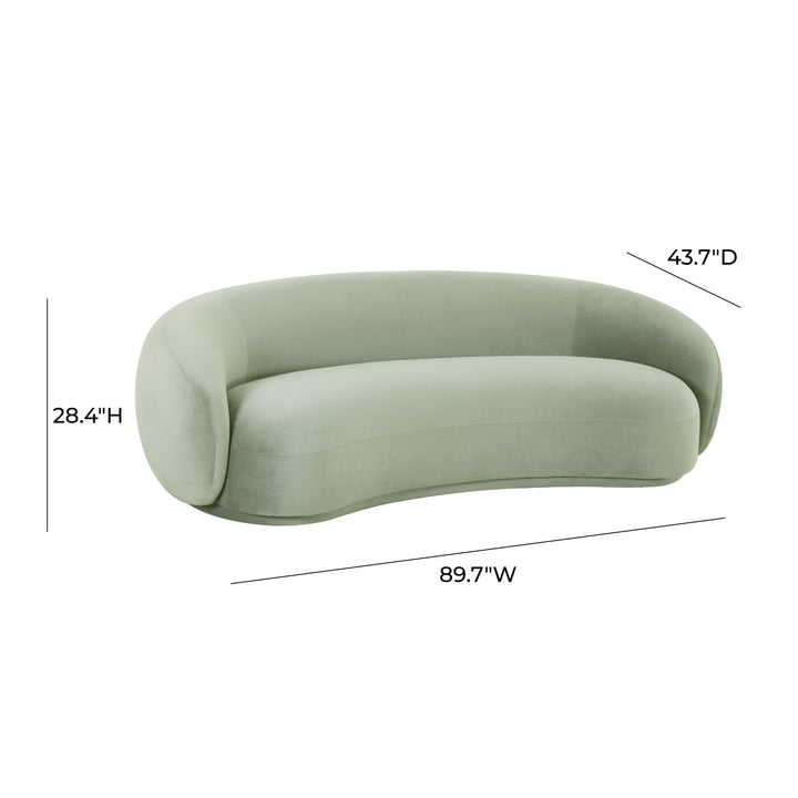 TOV Furniture Kendall Moss Green Velvet Sofa SOFAS + SECTIONALS