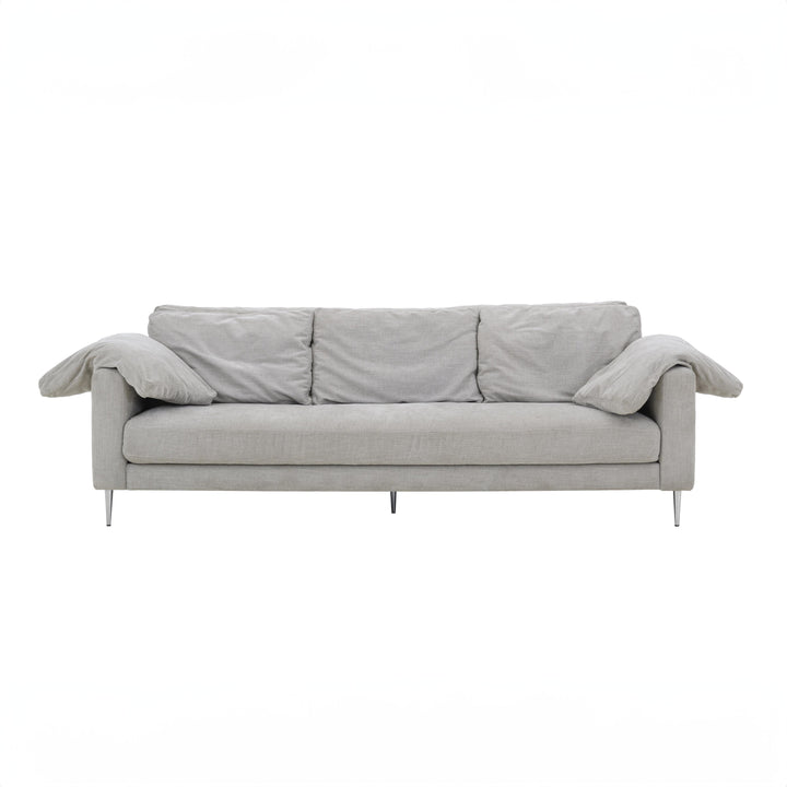 American Home Furniture | TOV Furniture - Vari Light Grey Textured Velvet Lounge Sofa