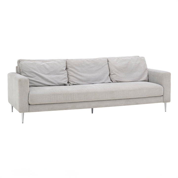 American Home Furniture | TOV Furniture - Vari Light Grey Textured Velvet Lounge Sofa