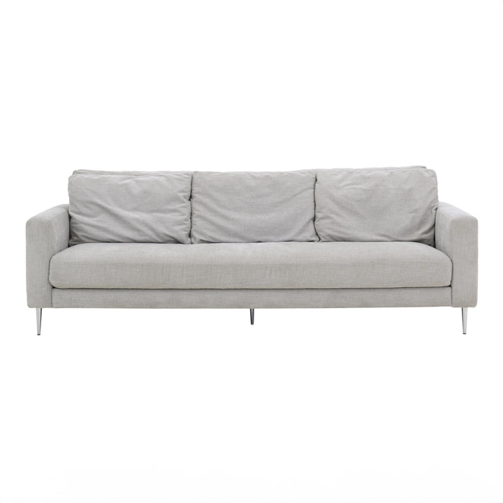 American Home Furniture | TOV Furniture - Vari Light Grey Textured Velvet Lounge Sofa