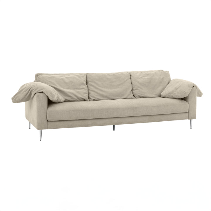 American Home Furniture | TOV Furniture - Vari Beige Textured Velvet Lounge Sofa