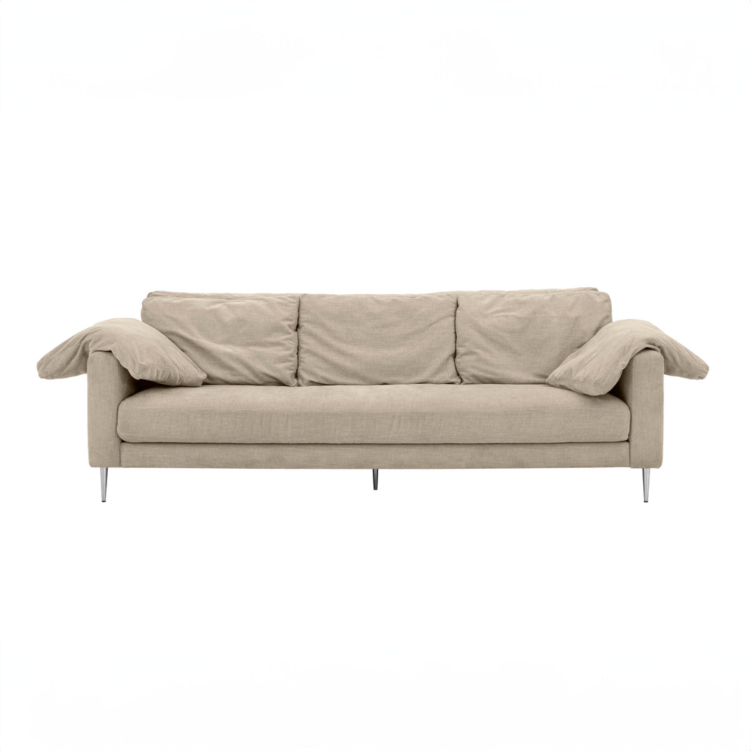 American Home Furniture | TOV Furniture - Vari Beige Textured Velvet Lounge Sofa