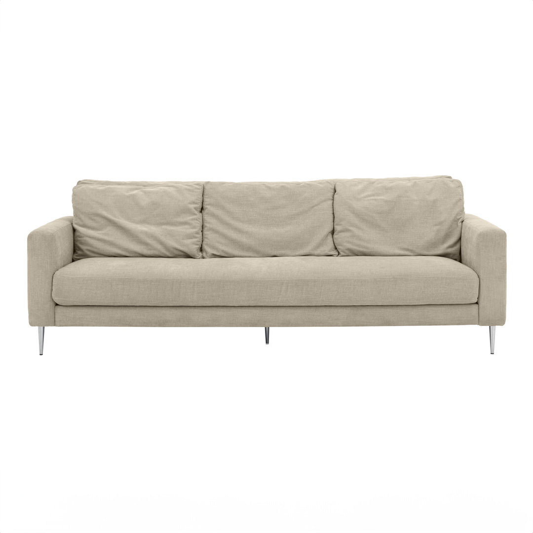 American Home Furniture | TOV Furniture - Vari Beige Textured Velvet Lounge Sofa