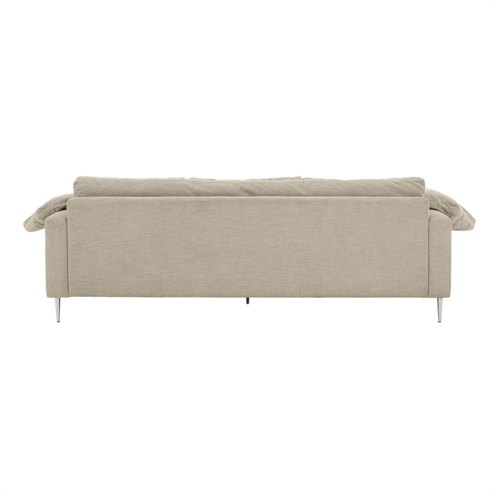 American Home Furniture | TOV Furniture - Vari Beige Textured Velvet Lounge Sofa