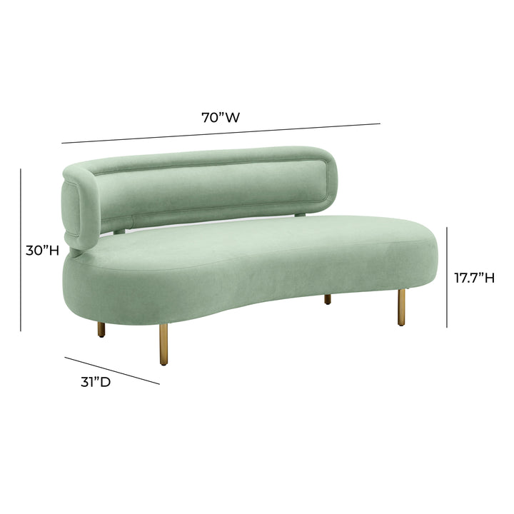 TOV Furniture Tischa Mint Green Velvet Sofa SOFAS + SECTIONALS