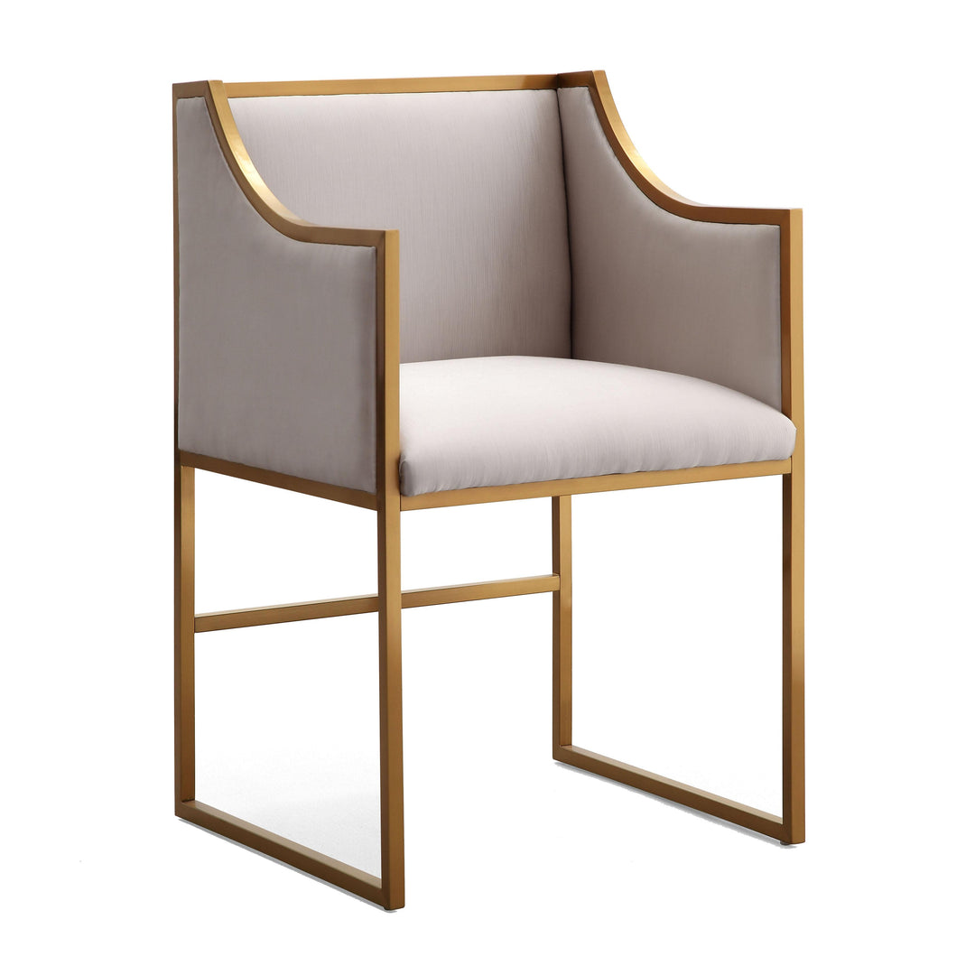 American Home Furniture | TOV Furniture - Atara Cream Velvet Gold Chair