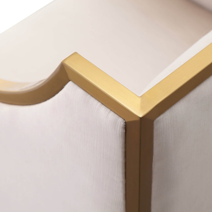 American Home Furniture | TOV Furniture - Atara Cream Velvet Gold Chair