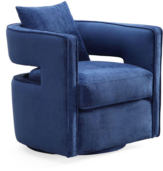 TOV Furniture Kennedy Navy Swivel Chair ACCENT + LOUNGE CHAIRS