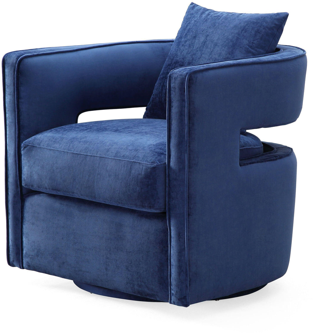 TOV Furniture Kennedy Navy Swivel Chair ACCENT + LOUNGE CHAIRS