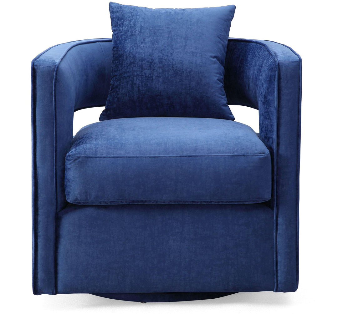 TOV Furniture Kennedy Navy Swivel Chair ACCENT + LOUNGE CHAIRS