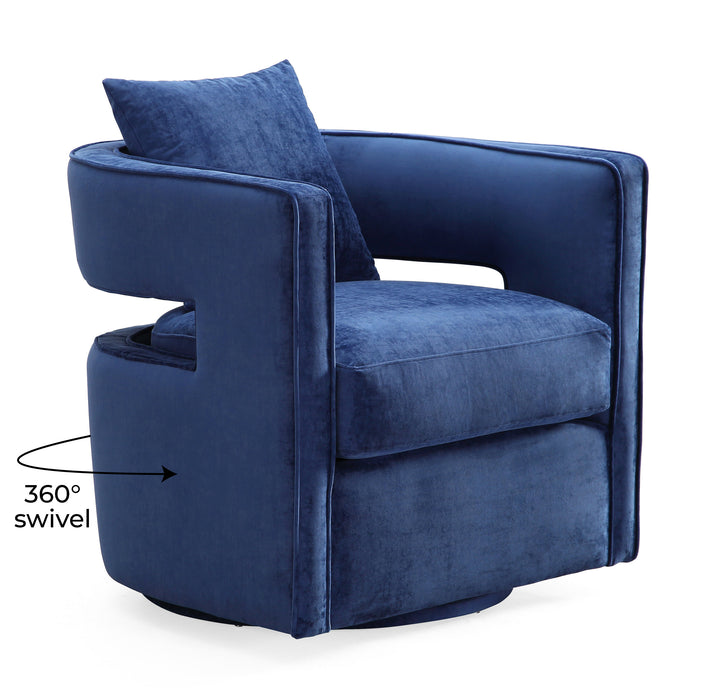 American Home Furniture | TOV Furniture - Kennedy Navy Swivel Chair