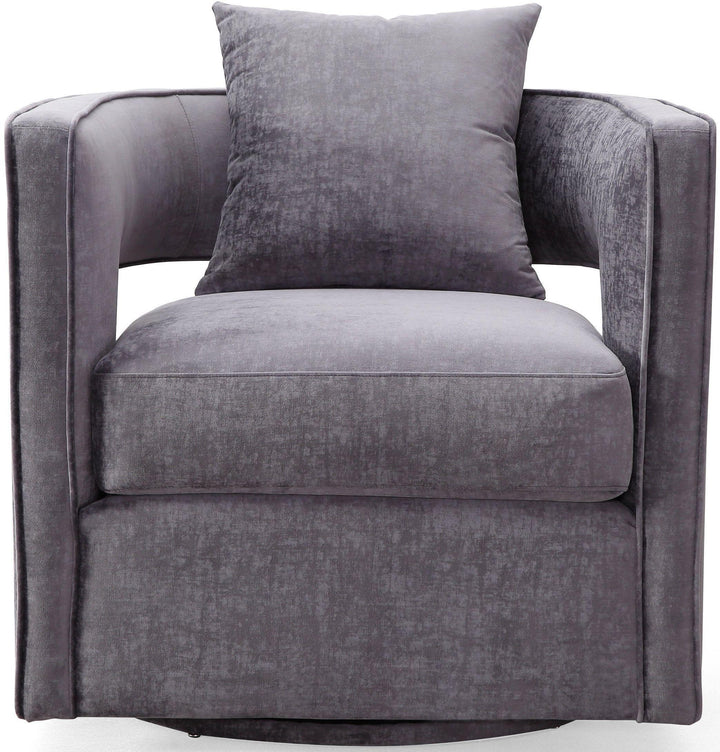 American Home Furniture | TOV Furniture - Kennedy Grey Swivel Chair