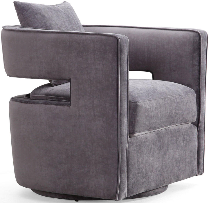 American Home Furniture | TOV Furniture - Kennedy Grey Swivel Chair