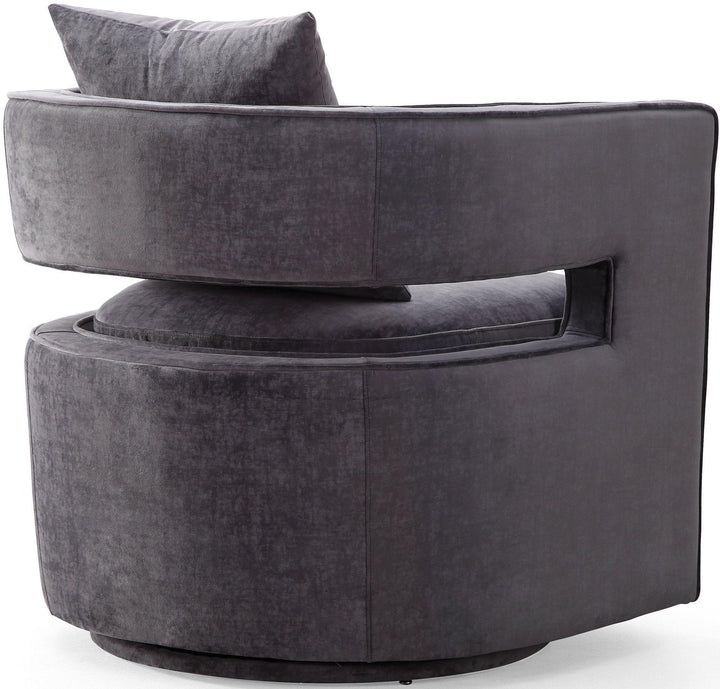 TOV Furniture Kennedy Grey Swivel Chair ACCENT + LOUNGE CHAIRS