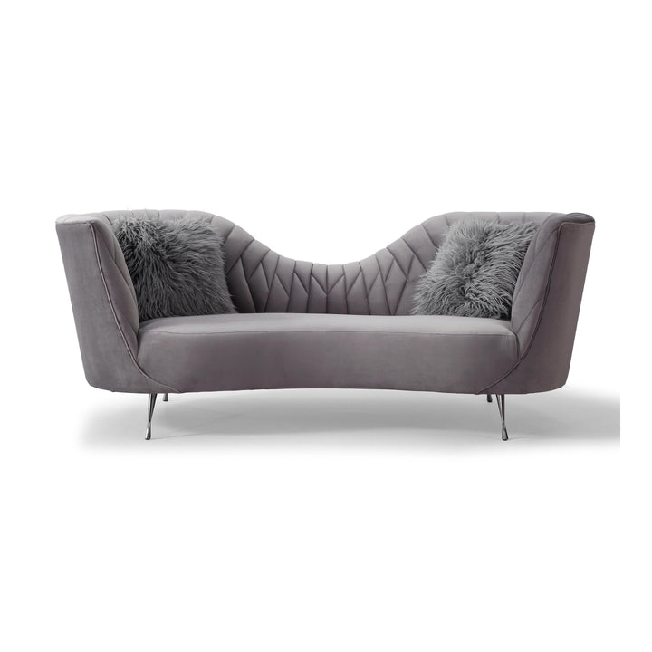 American Home Furniture | TOV Furniture - Eva Grey Velvet Sofa