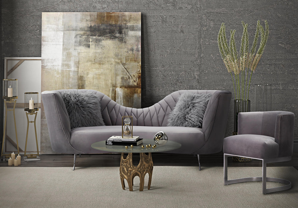 American Home Furniture | TOV Furniture - Eva Grey Velvet Sofa