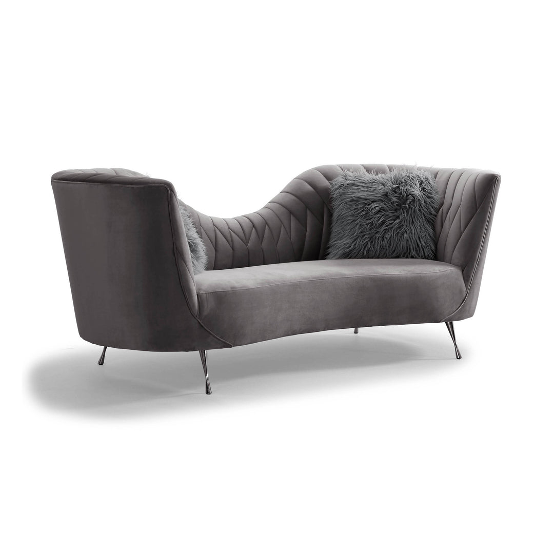 American Home Furniture | TOV Furniture - Eva Grey Velvet Sofa