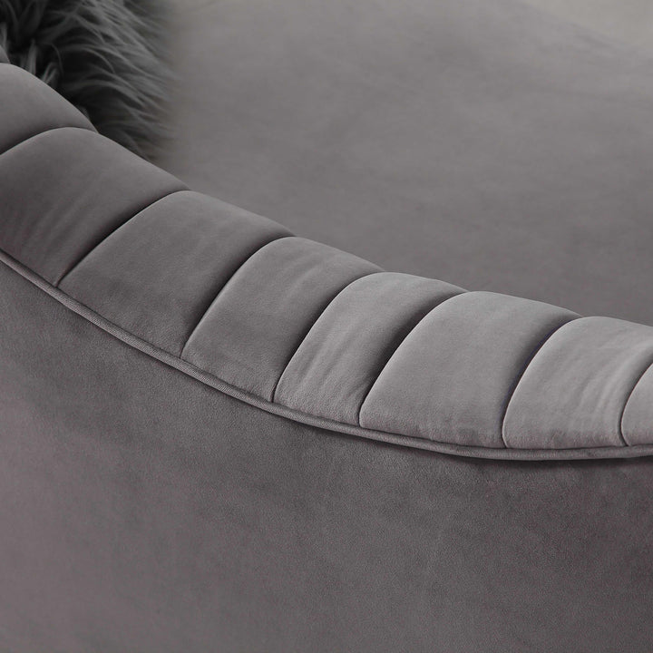 American Home Furniture | TOV Furniture - Eva Grey Velvet Sofa
