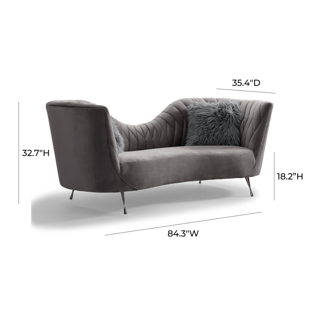 American Home Furniture | TOV Furniture - Eva Grey Velvet Sofa