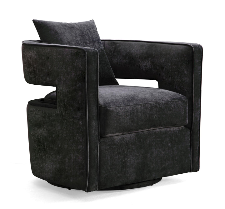 American Home Furniture | TOV Furniture - Kennedy Black Swivel Chair