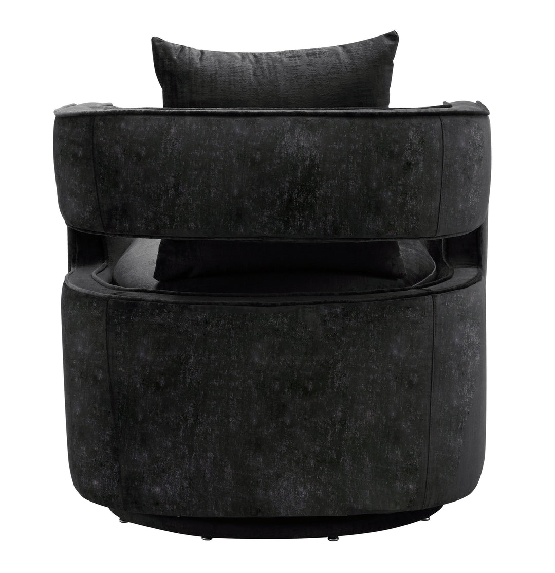 TOV Furniture Kennedy Black Swivel Chair ACCENT + LOUNGE CHAIRS