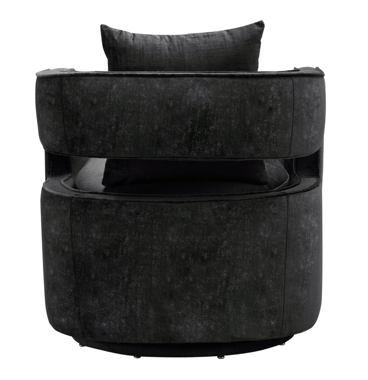 TOV Furniture Kennedy Black Swivel Chair ACCENT + LOUNGE CHAIRS