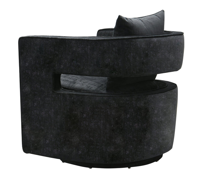 TOV Furniture Kennedy Black Swivel Chair ACCENT + LOUNGE CHAIRS
