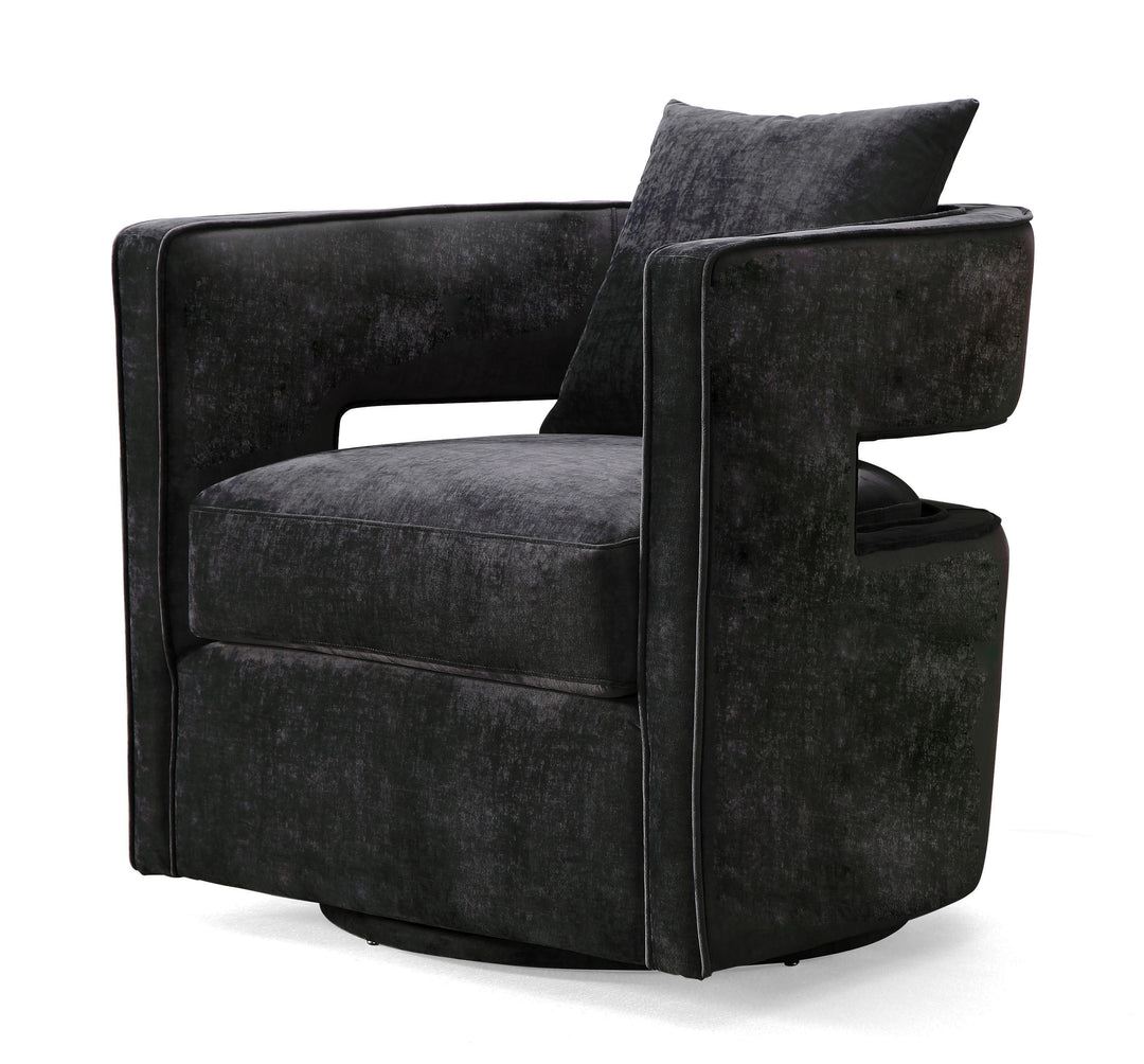 American Home Furniture | TOV Furniture - Kennedy Black Swivel Chair