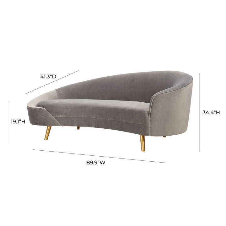 American Home Furniture | TOV Furniture - Cleopatra Grey Velvet Sofa