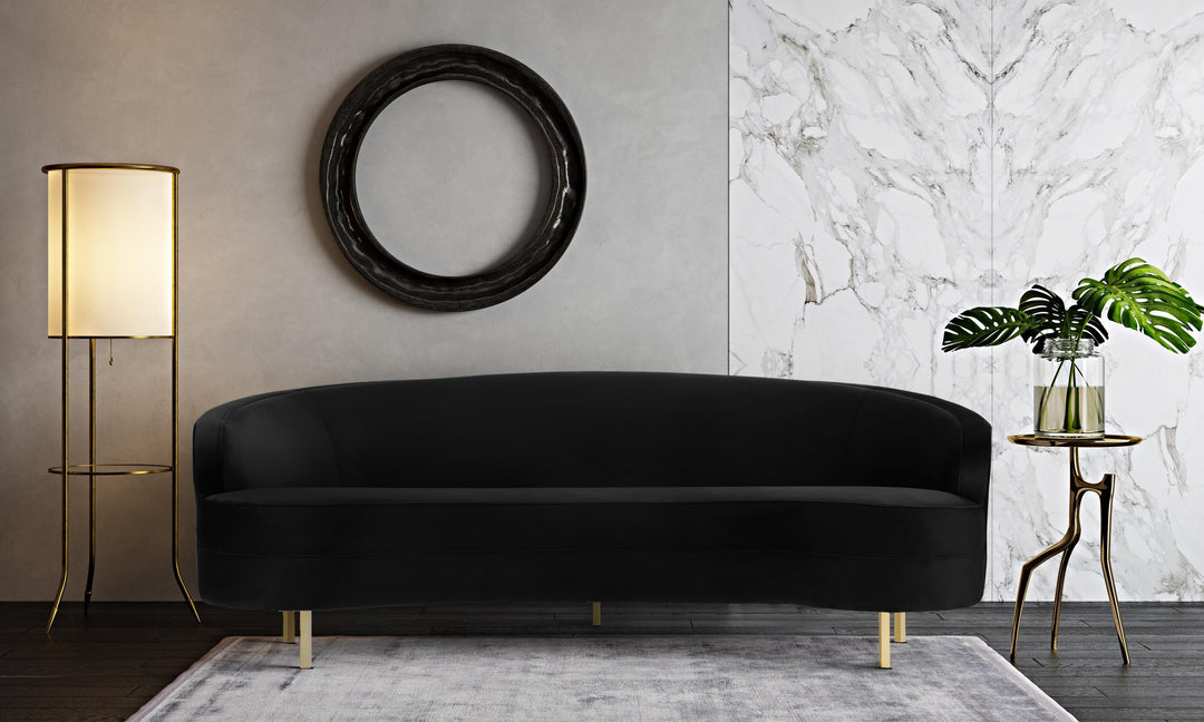 American Home Furniture | TOV Furniture - Baila Black Velvet Sofa