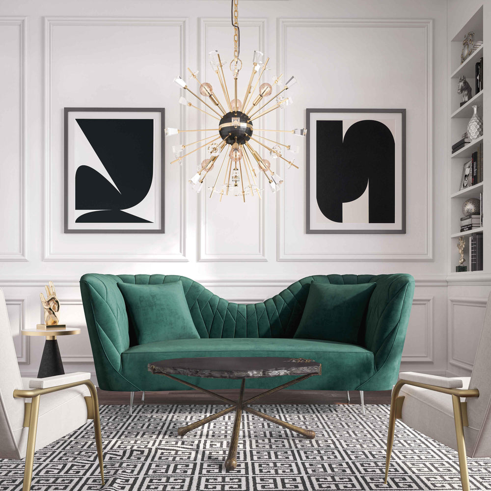 American Home Furniture | TOV Furniture - Eva Forest Green Velvet Sofa