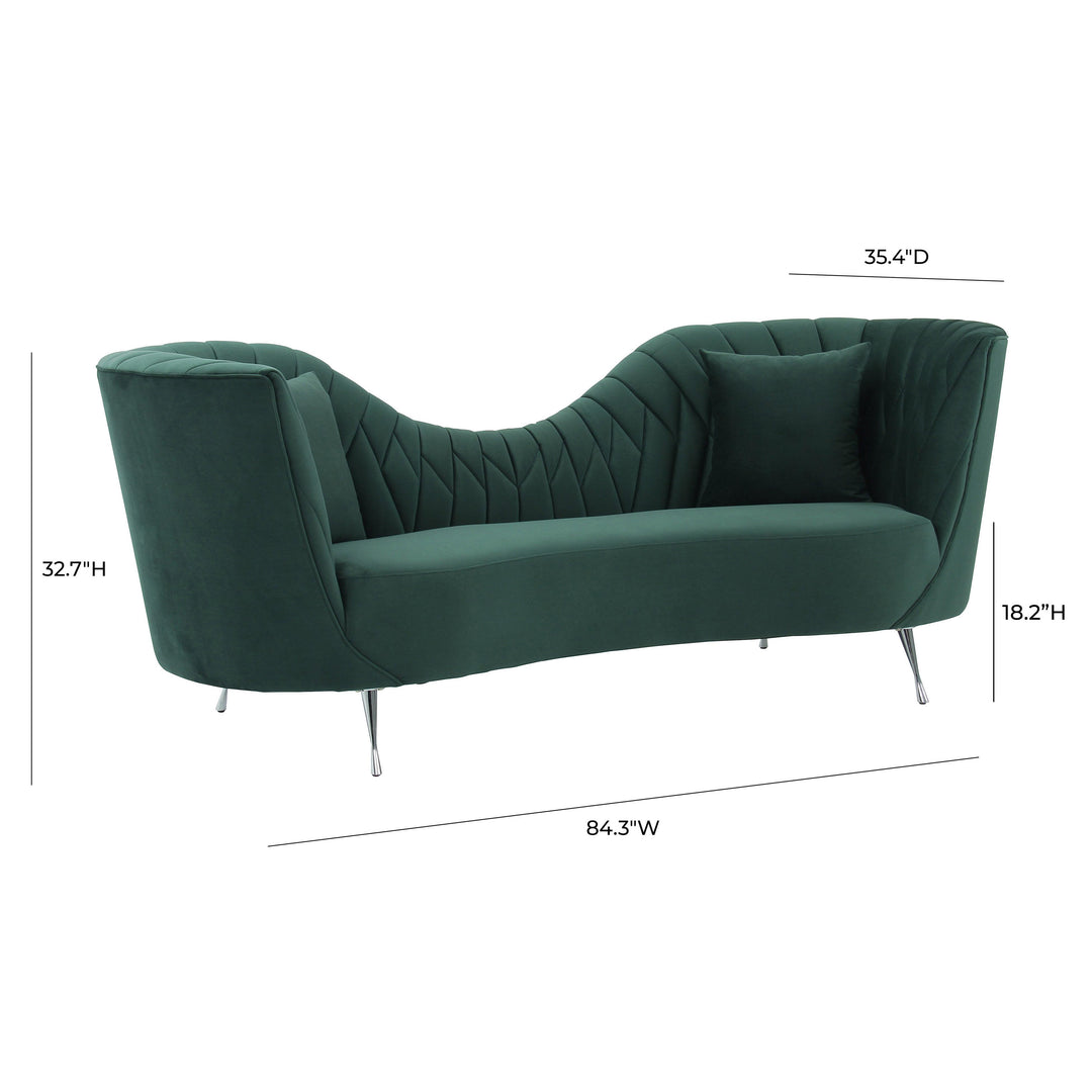 American Home Furniture | TOV Furniture - Eva Forest Green Velvet Sofa