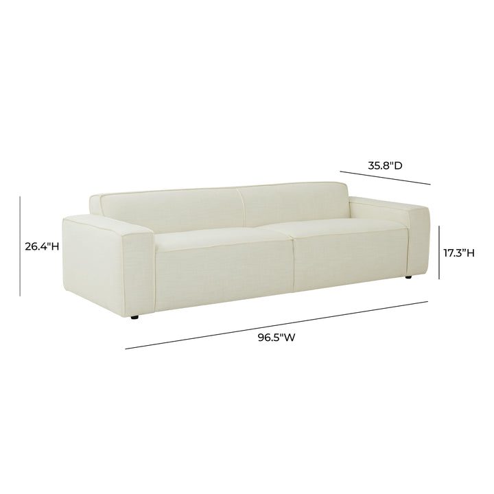 TOV Furniture Olafur Cream Linen Sofa SOFAS + SECTIONALS