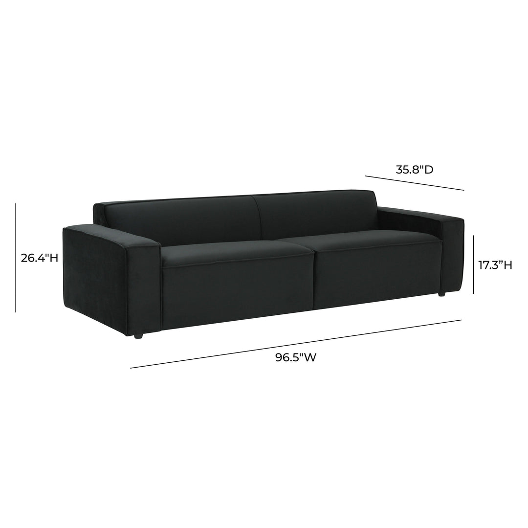 TOV Furniture Olafur Black Velvet Sofa SOFAS + SECTIONALS
