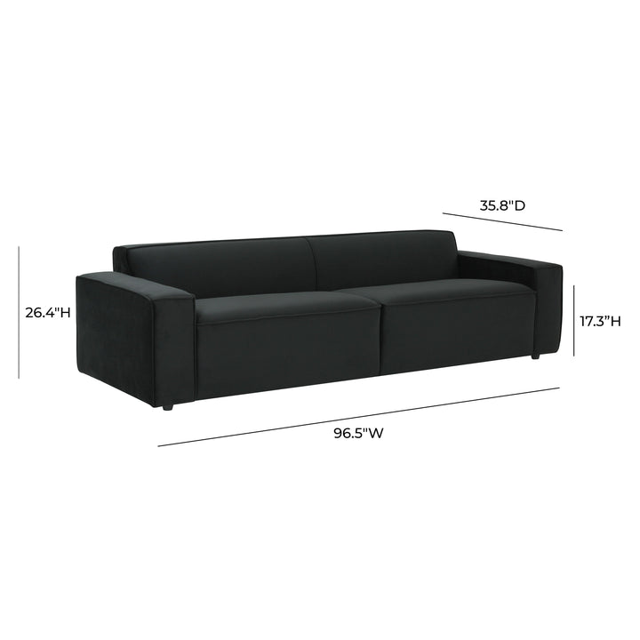 TOV Furniture Olafur Black Velvet Sofa SOFAS + SECTIONALS