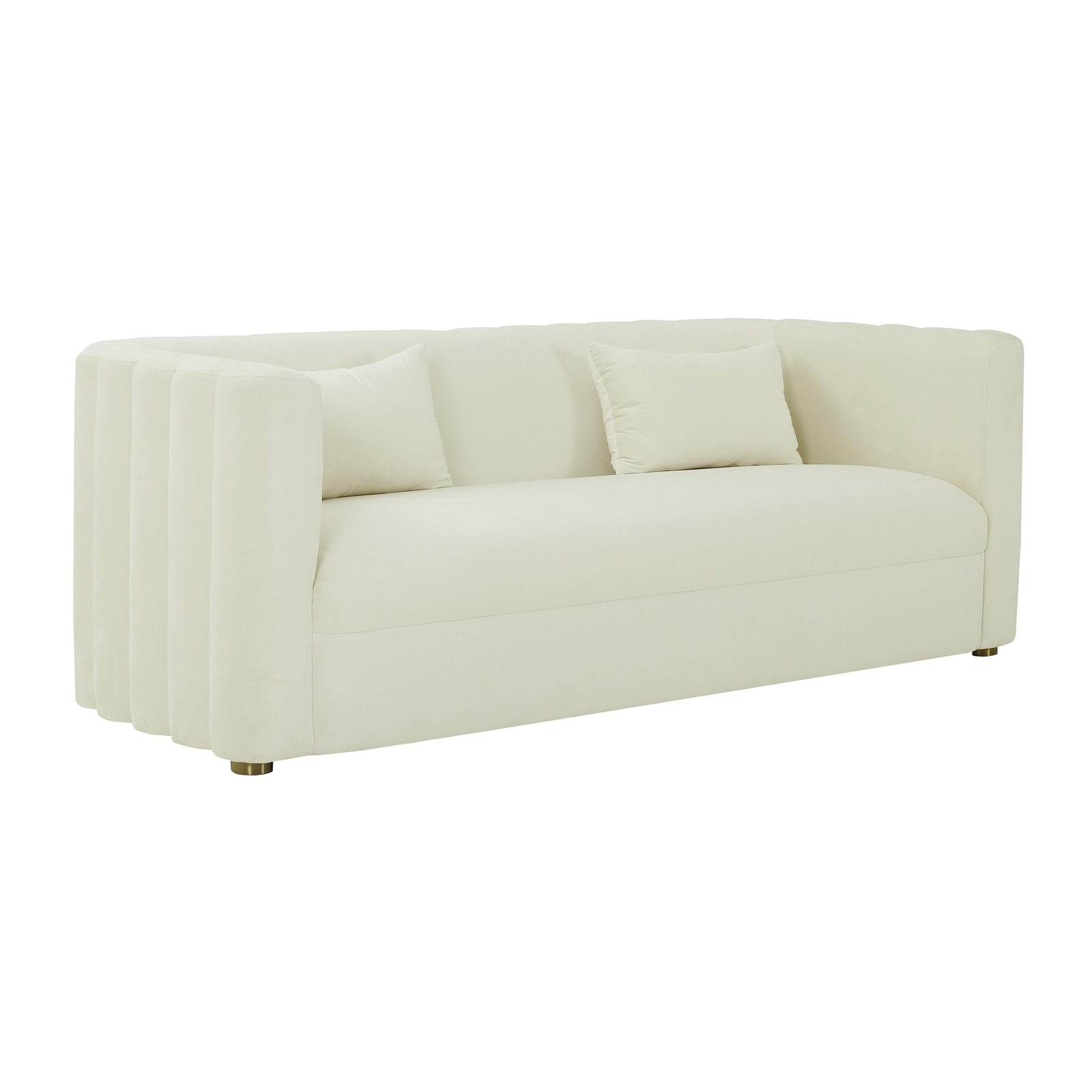 TOV Furniture Callie Cream Velvet Sofa SOFAS + SECTIONALS