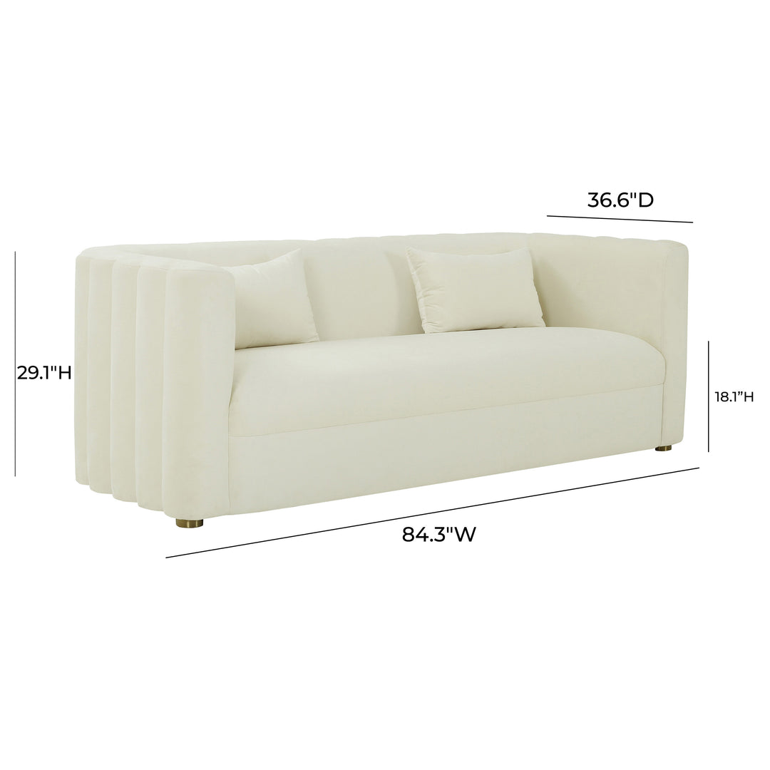 American Home Furniture | TOV Furniture - Callie Cream Velvet Sofa