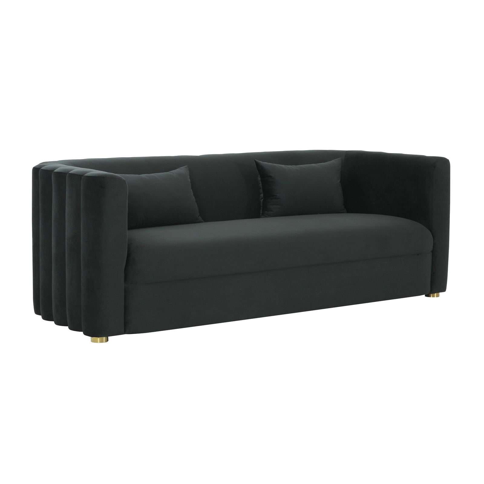 TOV Furniture Callie Black Velvet Sofa SOFAS + SECTIONALS