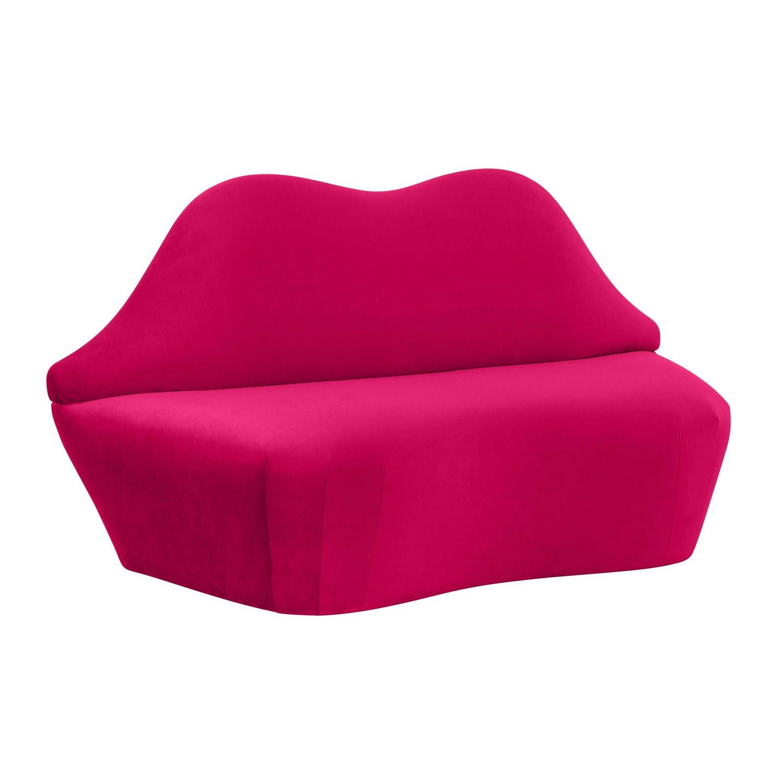TOV Furniture Lips Hot Pink Velvet Settee LOVESEATS + CHAISES