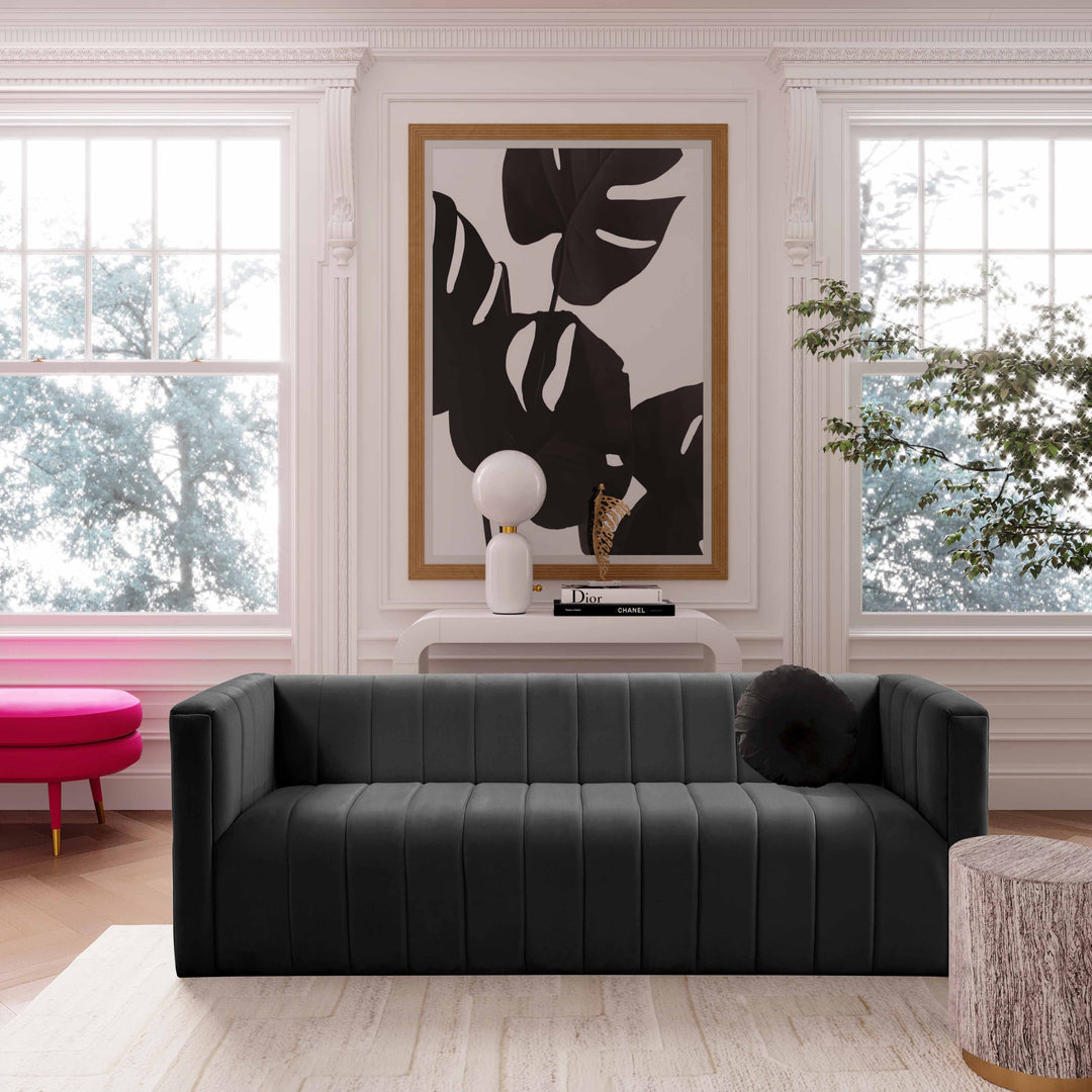 American Home Furniture | TOV Furniture - Norah Black Velvet Sofa