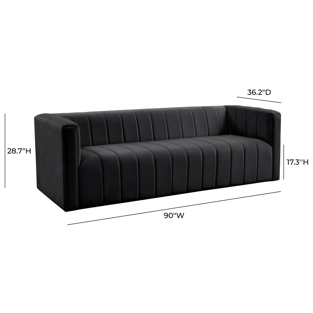 American Home Furniture | TOV Furniture - Norah Black Velvet Sofa