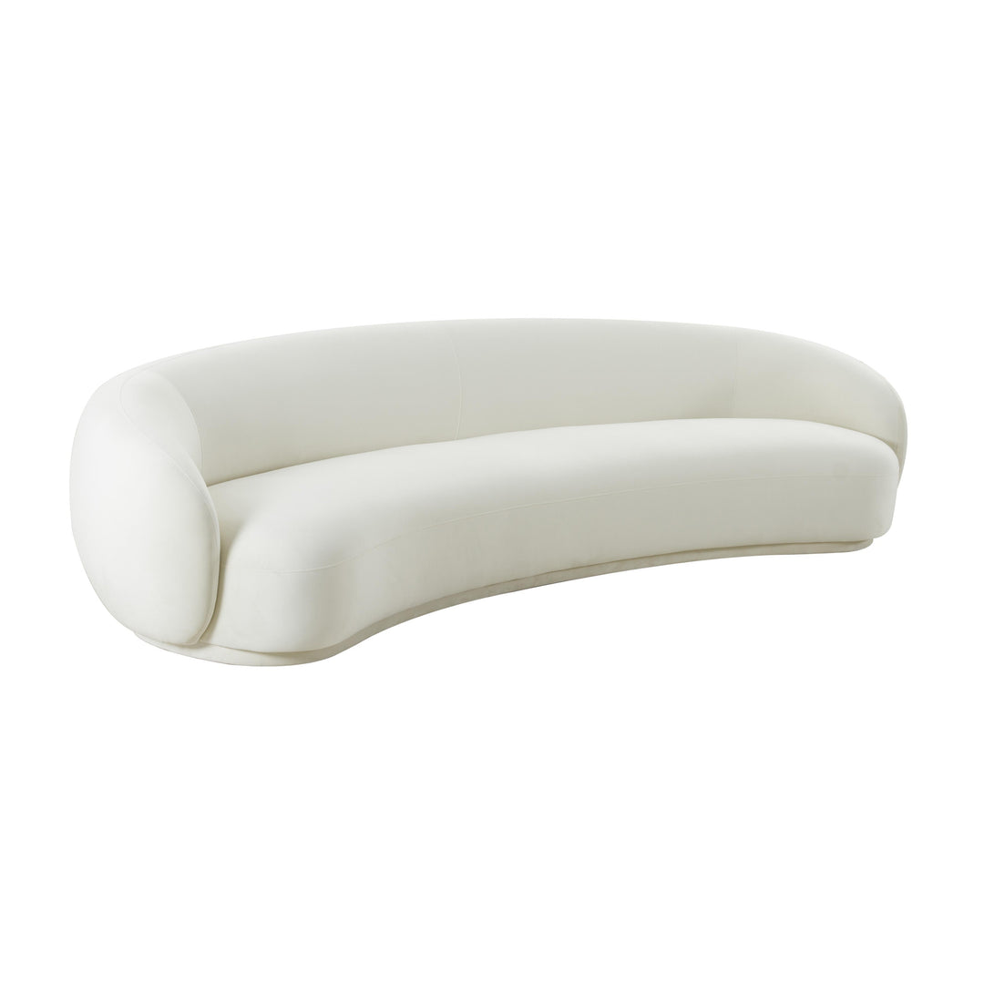 American Home Furniture | TOV Furniture - Kendall Cream Velvet 120 Inch Sofa