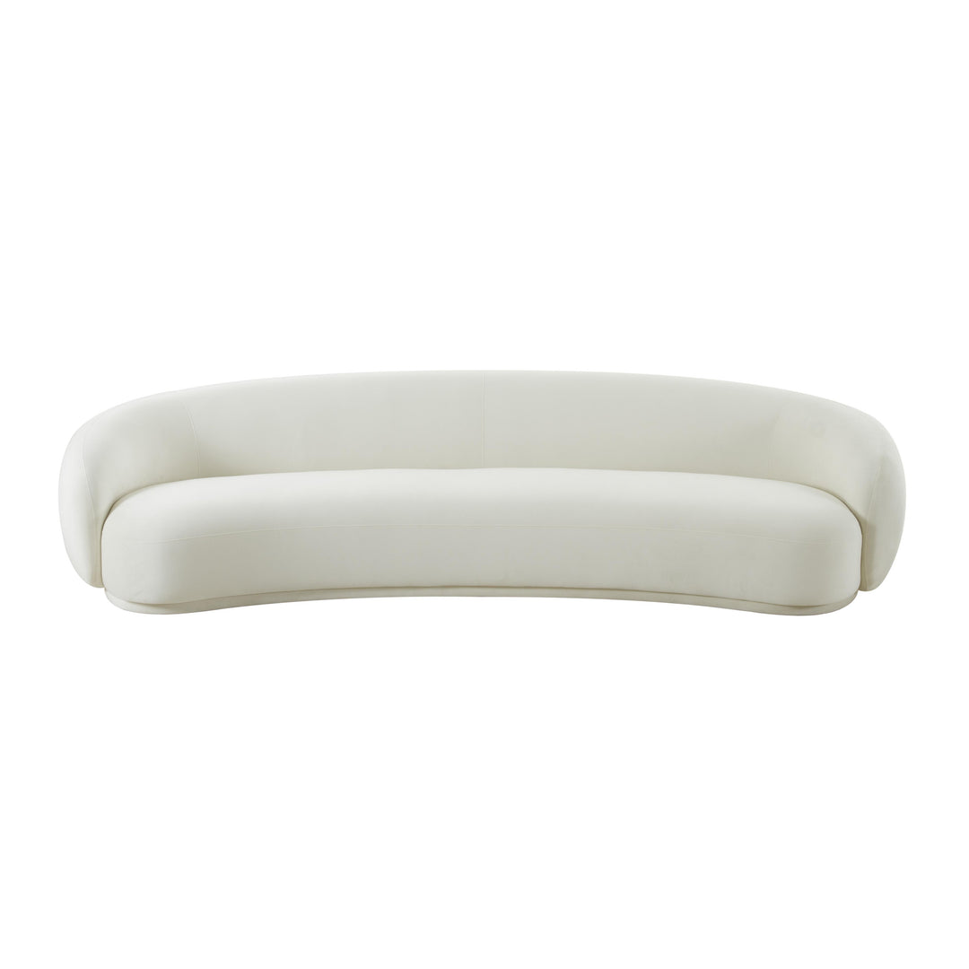 American Home Furniture | TOV Furniture - Kendall Cream Velvet 120 Inch Sofa