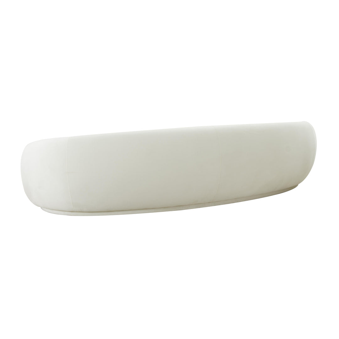 TOV Furniture Kendall Cream Velvet 120 Inch Sofa SOFAS + SECTIONALS