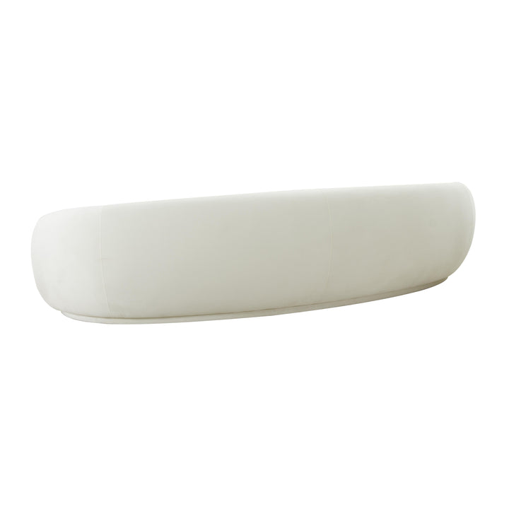 TOV Furniture Kendall Cream Velvet 120 Inch Sofa SOFAS + SECTIONALS