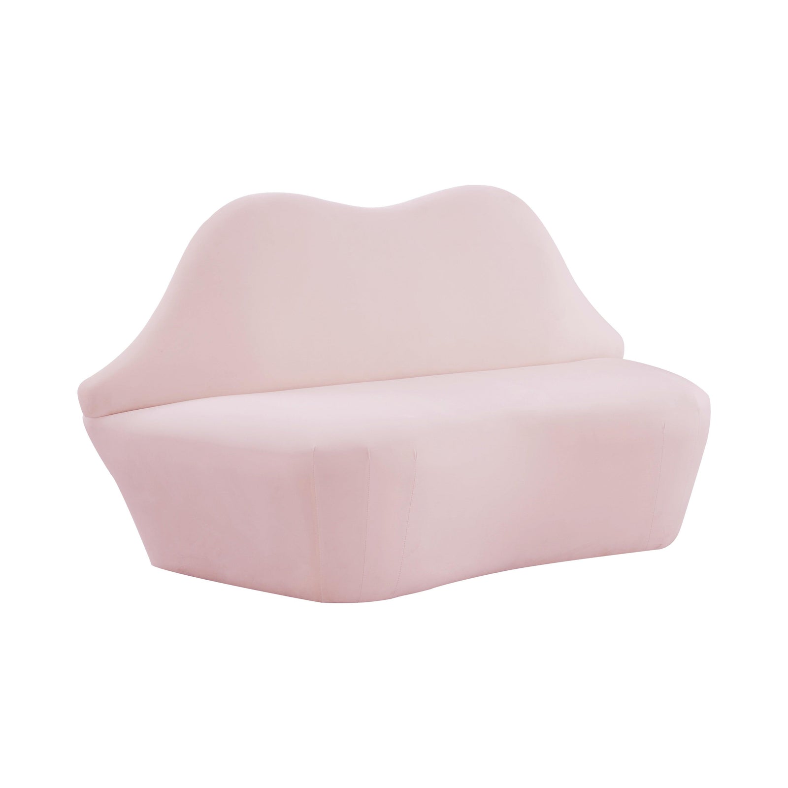 TOV Furniture Lips Blush Velvet Settee LOVESEATS + CHAISES
