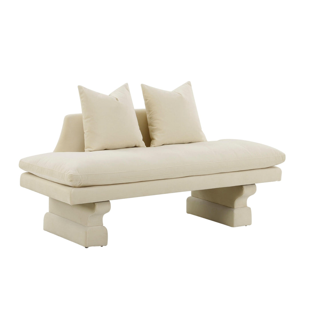 American Home Furniture | TOV Furniture - Hyde Champagne Velvet Pedestal Sofa