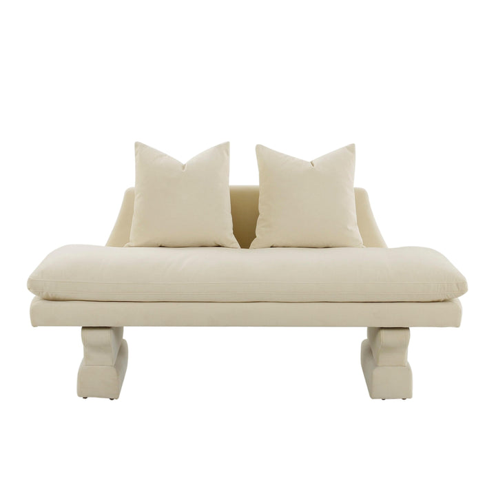 American Home Furniture | TOV Furniture - Hyde Champagne Velvet Pedestal Sofa