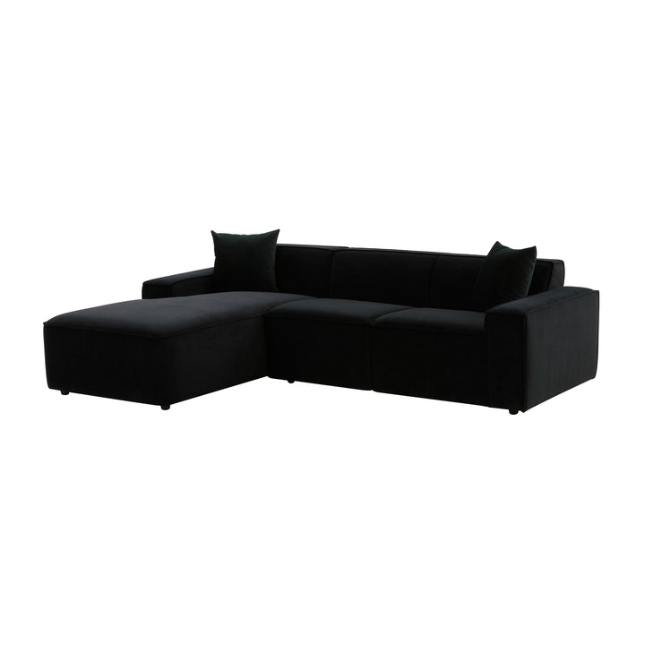 American Home Furniture | TOV Furniture - Olafur Black Velvet Sectional - LAF